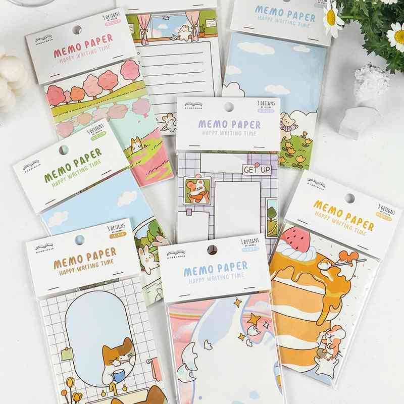 Manual Memo Pad, Cute Stationery N Times Sticky Notes