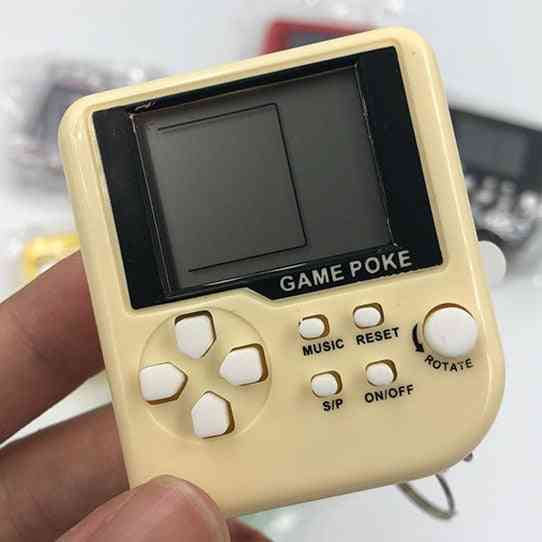 1 st mini klassiskt spel - maskin retro nostalgisk spelkonsol med nyckelring tetris videospel, handhållna spelare elektroniska leksaker - blå