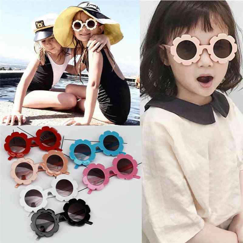 Baby piger drenge sommer solbriller blomst runde uv400 beskyttelse udendørs solbriller