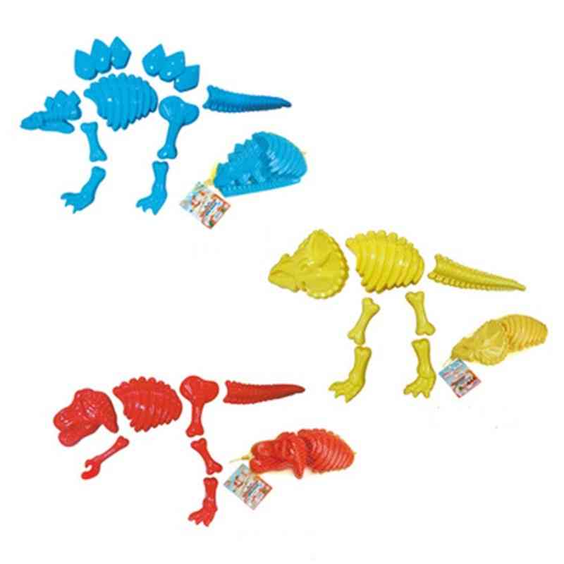 Rolig dinosaurie skelett ben sand mögel strand leksaker för barn sommar -