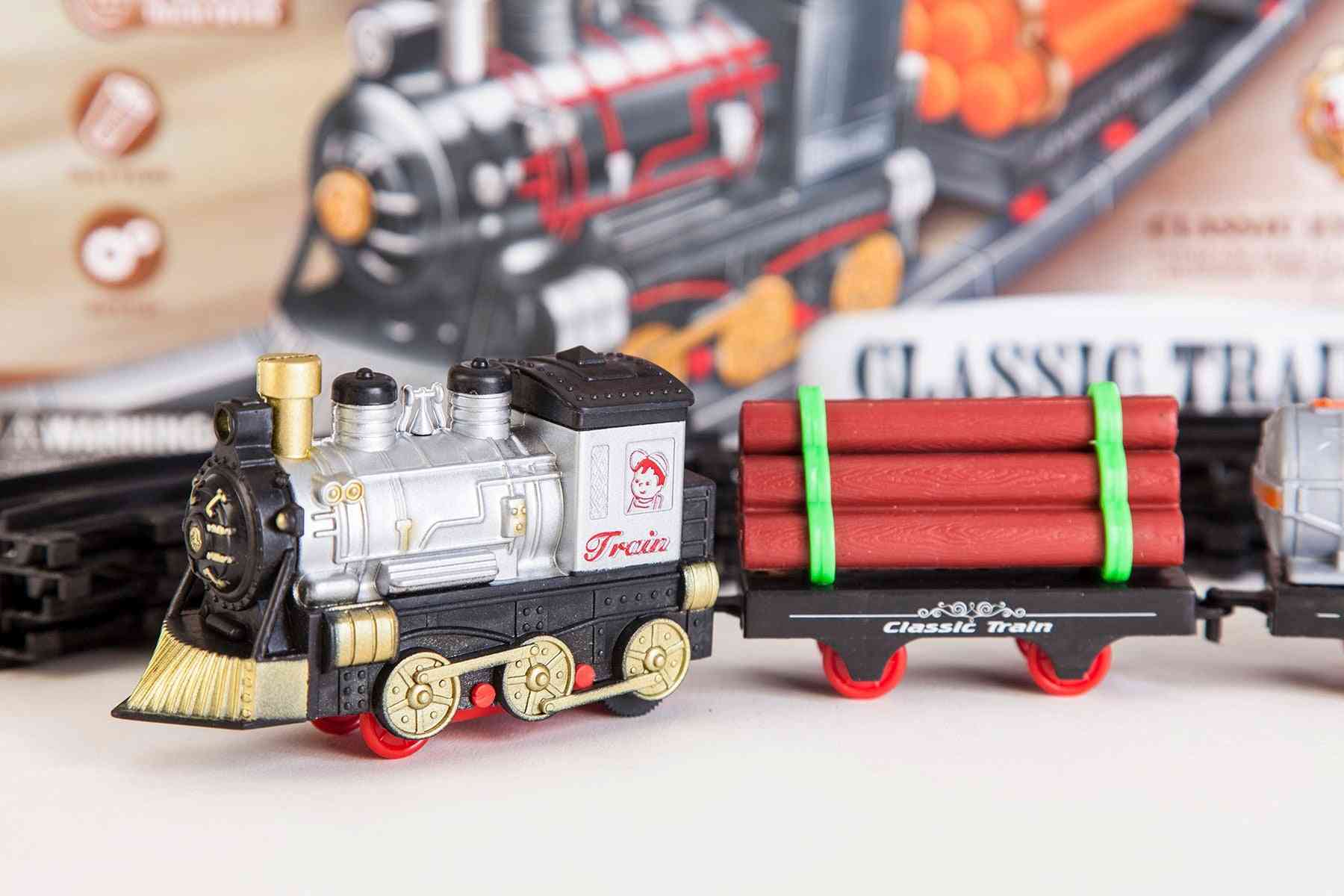 11pc Battery-powered Classic Train Set- Locomotive Toy For Kids