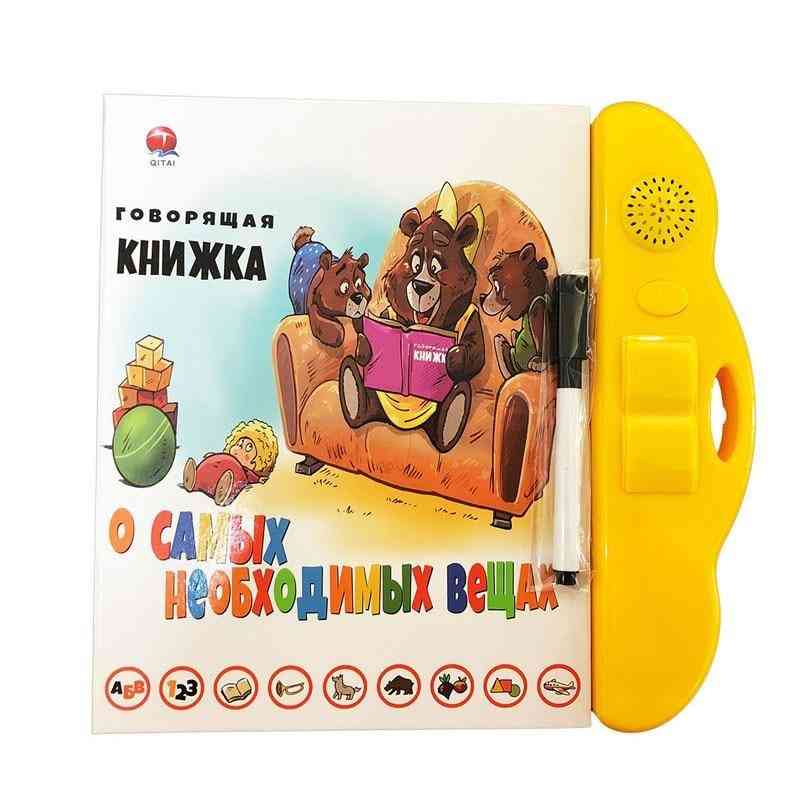 Baby læringslegetøj russisk alfabetlæsemaskiner til børn, lær engelsk sprog børn tablet pædagogisk bog (xy0928)