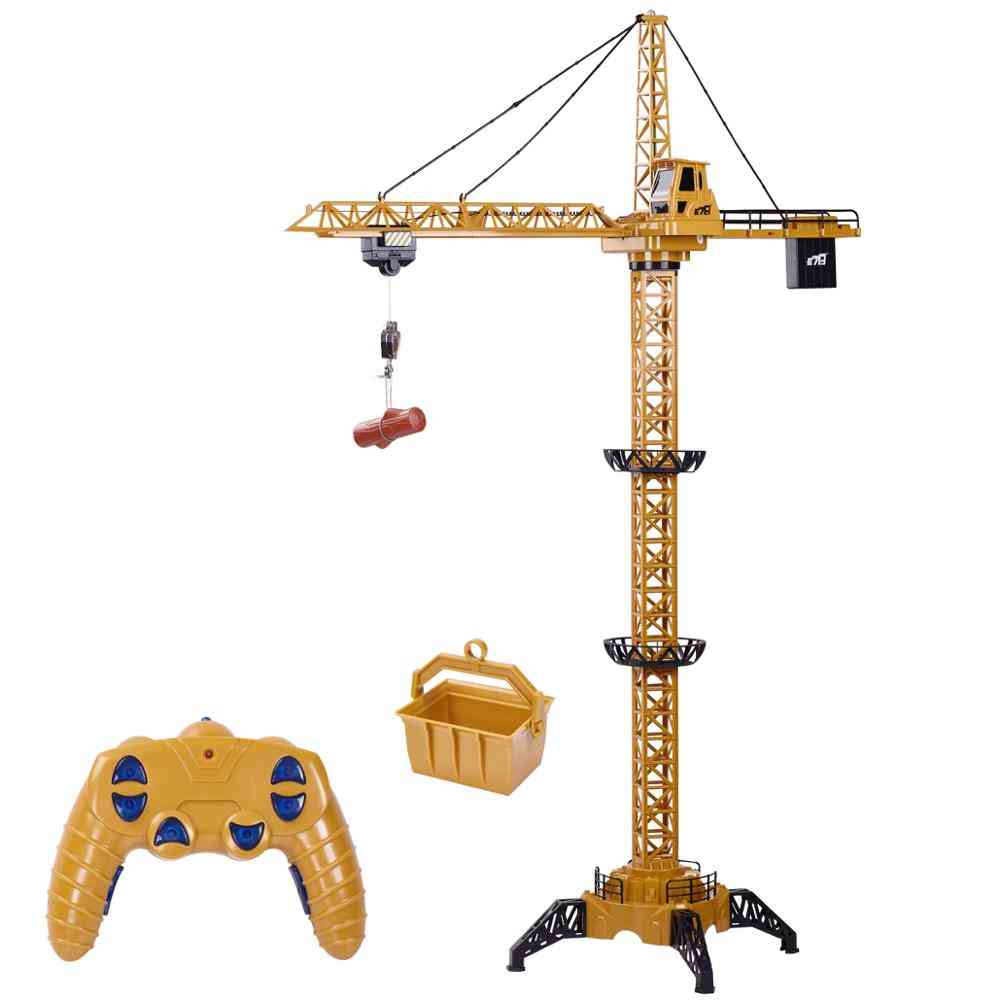 Remote Control Tower Crane-680°rotation Lift Model, Musical Led Construction Toy