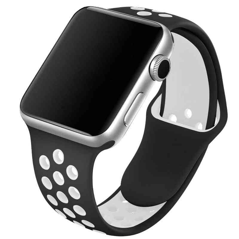 Bracelet de sport en silicone respirant pour iwatch, adapté à la montre Apple