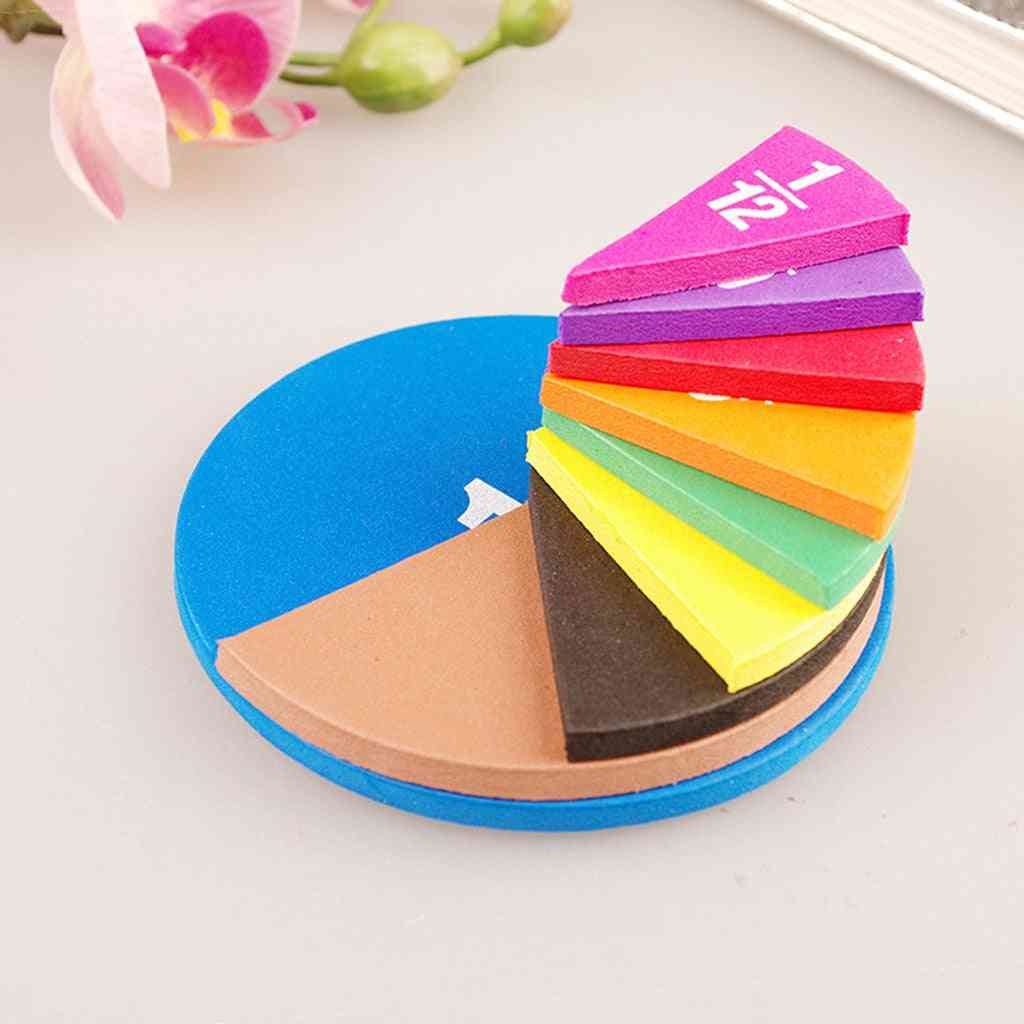 51 Piece Circular Fractions Math Toy Without Magnet Early Education