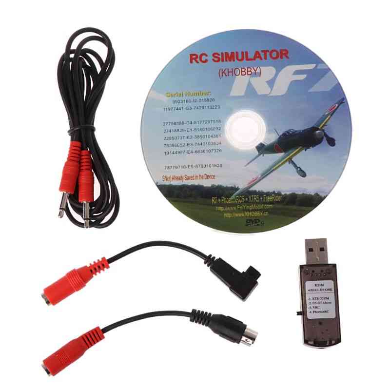 22 i 1 RC USB-flysimulator med kabler for G7 Phoenix, 5.0 Aerofly XTR VRC FPV Racing