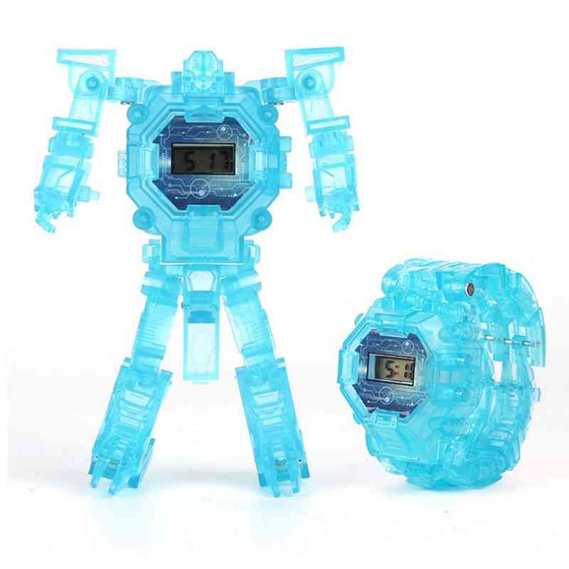 Świetlna deformacja Zegarek dziecięcy Transformacja robota Elektroniczna zabawka do zegarka dla dzieci