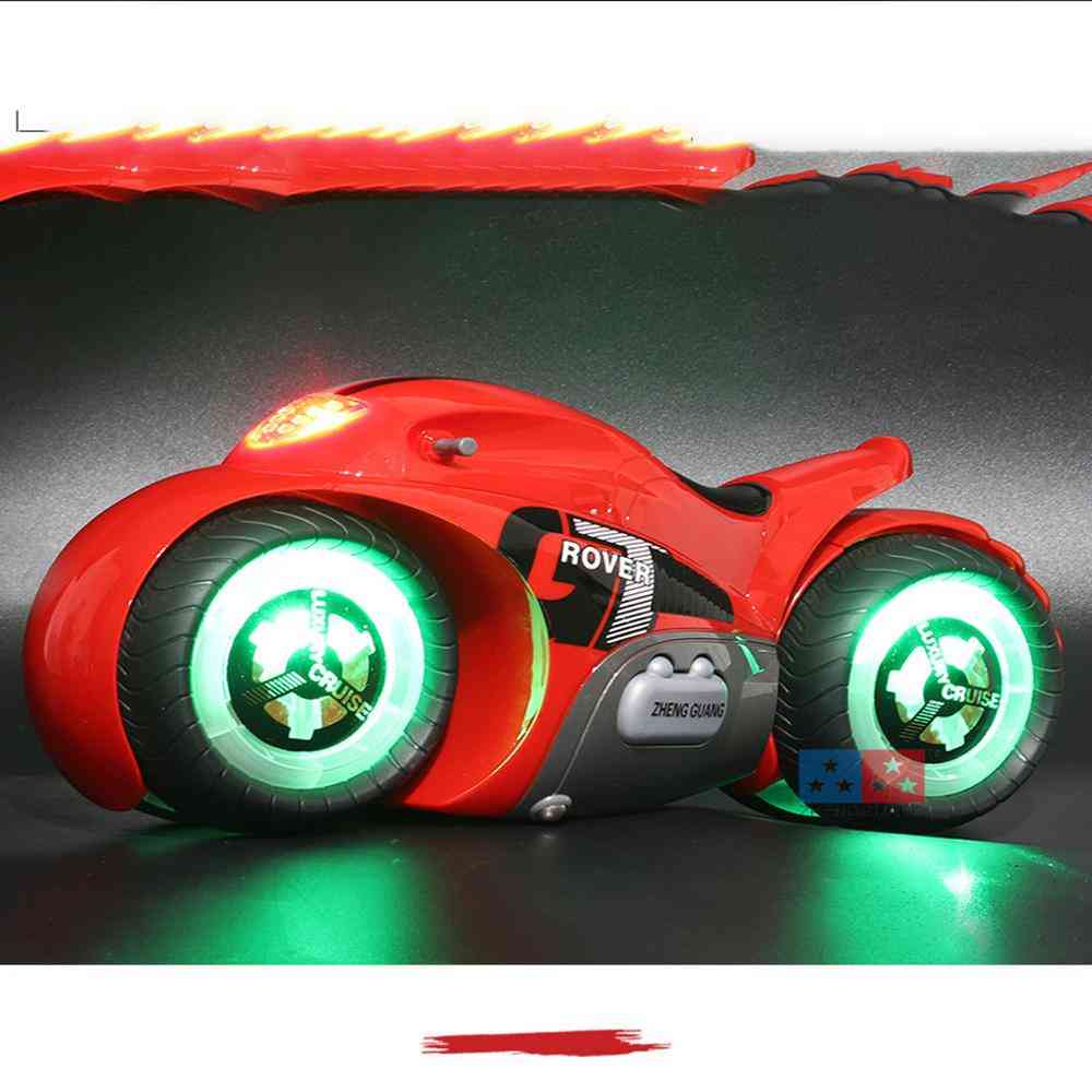 2.4g mini stunt rc motocicletta con luce musicale, giocattoli modello di moto rc ad alta velocità- telecomando drift motor giocattolo per bambini per regalo