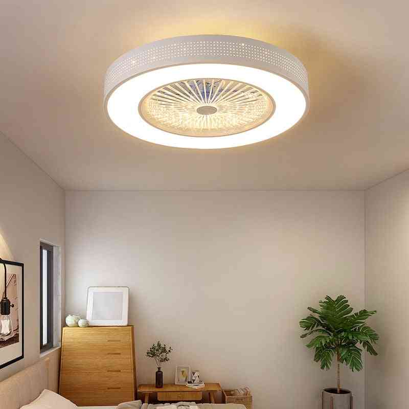 Modern Ceiling Painted Iron Acrylic Led, Dimmable Fans With Lights - Bedroom, Living Room, Lamp Remote Control Ceiling Fan