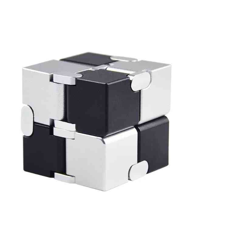 Metalen oneindigheid magische kubus speelgoed vinger antistress angst ontspannende neos kubus cadeau voor jongens meisjes mannen - zwarte kubus