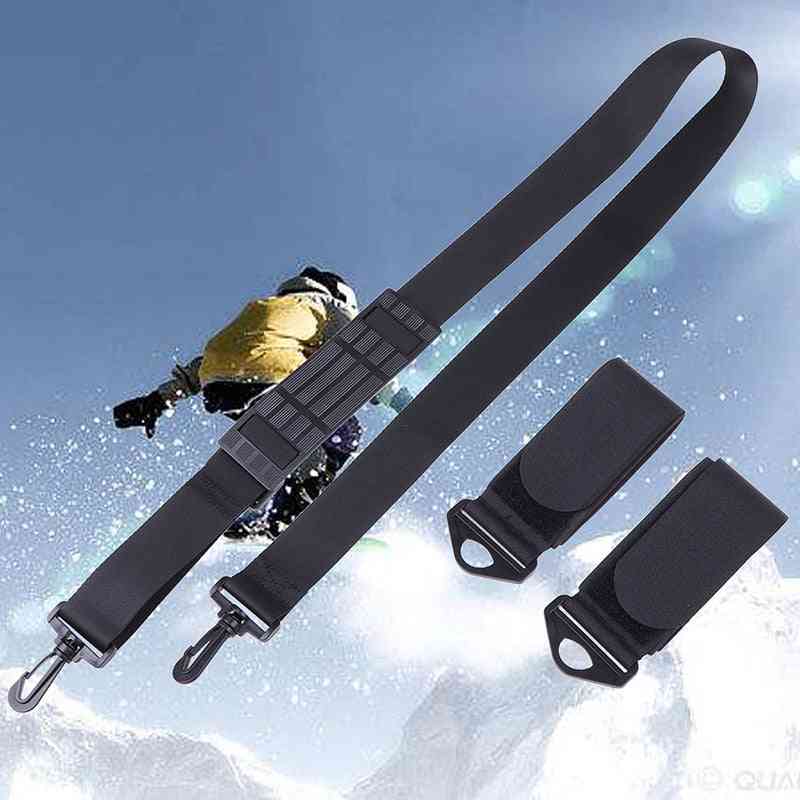 Correa de esquí de mano, tabla de snowboard ajustable, correa de hombro de esquí bolsas accesorios (gris oscuro) -
