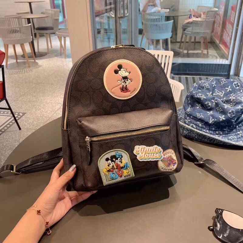 Mickey Mouse And Minnie Print-high Capacity Backpack