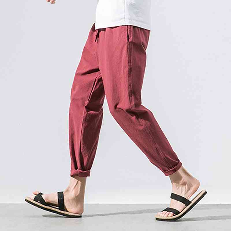Summer Straight, Casual, Cotton And Linen Men's Loose Pants