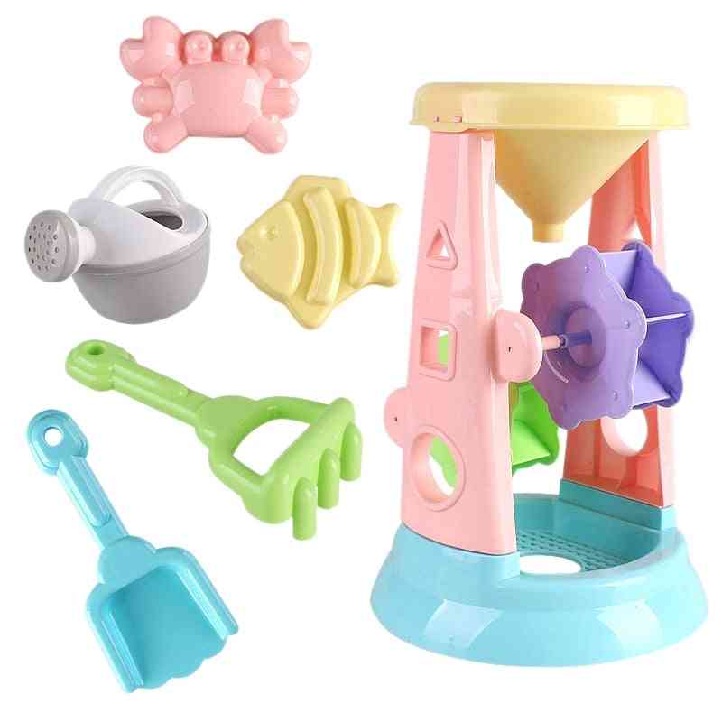 Children's Beach Toy Set, Hourglass, Beachs Mold & Shovel Tool Sets