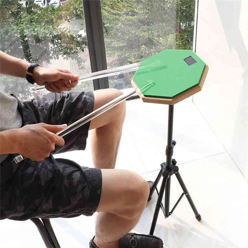 Tampon de tambour muet en bois en caoutchouc de 8 pouces avec support pour l'entraînement aux instruments pour débutants