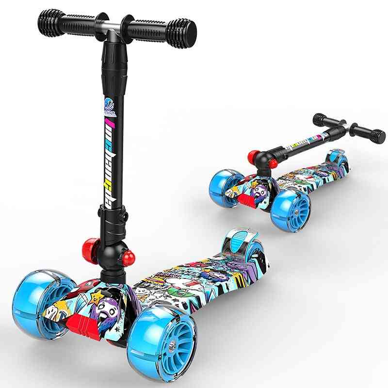 Children 4 Wheels Kick & Foot Scooter Adjustable Height