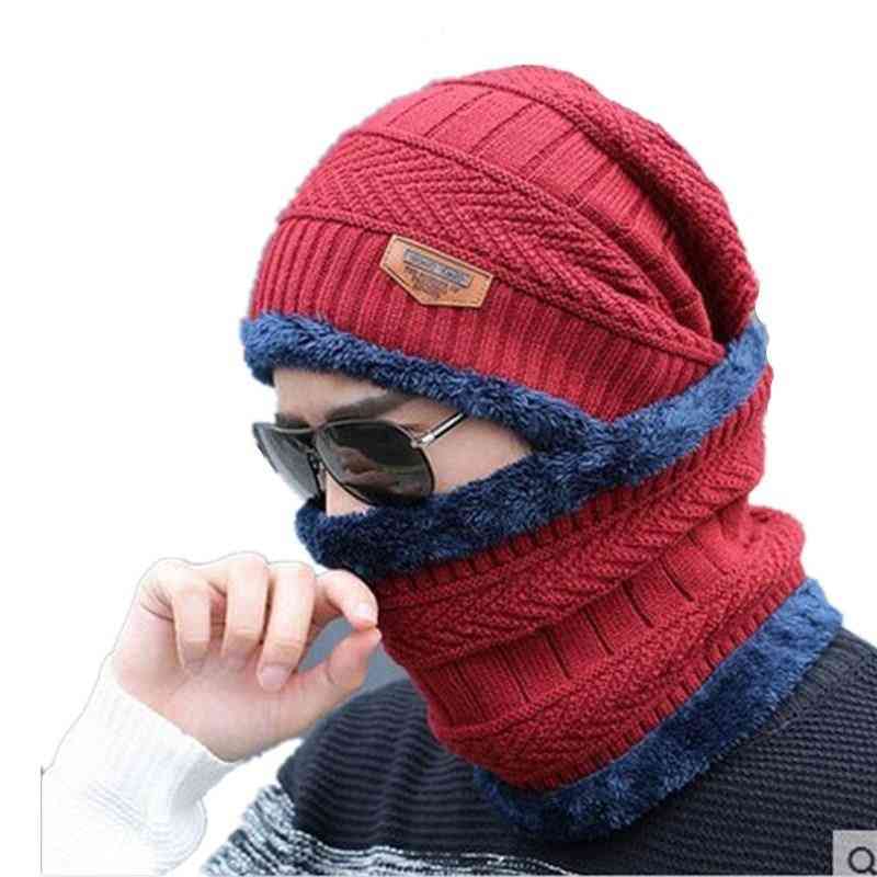 Knit Winter Cap, Neck Warmer Snood Scarf & Hat