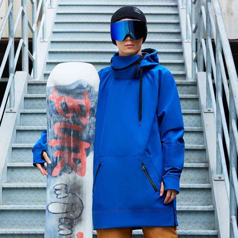 Neuer winter lässiger Männer Hoody zum Ski Snowboarden, langärmlige Frauen Pullover Loose Fit Kapuze wasserdicht - weiß / xs