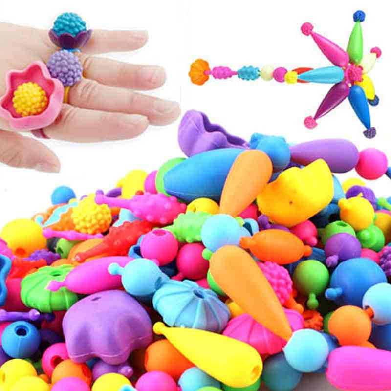 Gyöngy lányos játékok, kreativitás kézimunka gyerekek kézműves gyermek karkötők- kézzel készített ékszerek