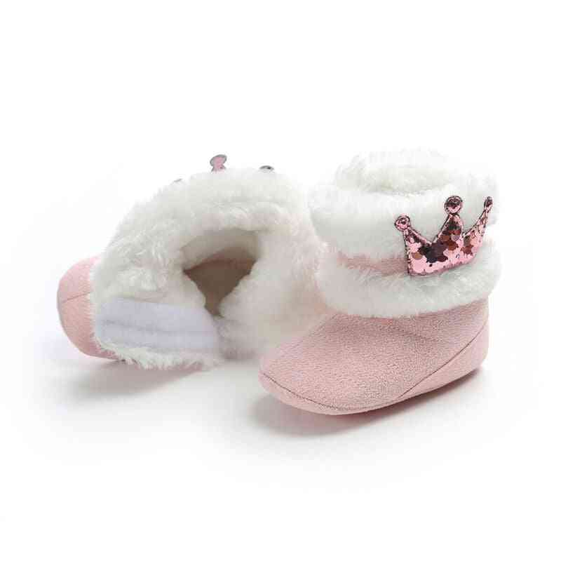 новородено малко бебе момичета за сняг обувки- есен / зима топли плюшени коледни обувки