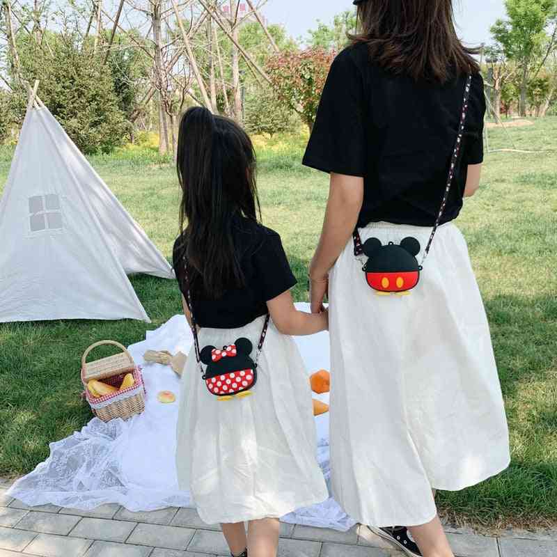 Niños mickey minnie mouse bolsa de silicona impermeable bebé niña jardín de infantes mochila primaria