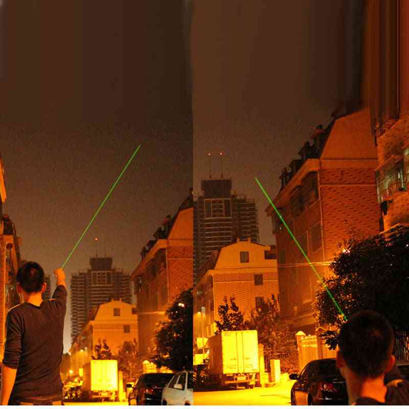 Nastavljiv fokus zeleni laser s pokrovčkom, tipkami, polnilnikom in baterijo