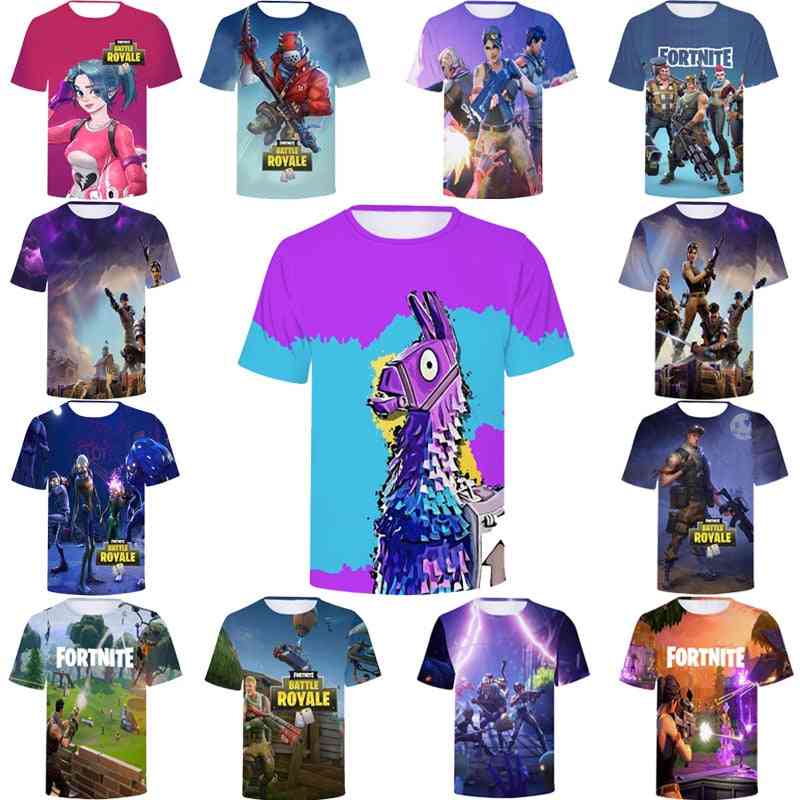 Fortniter And Battle Royal Character Inspired, 3d Printed T-shirt