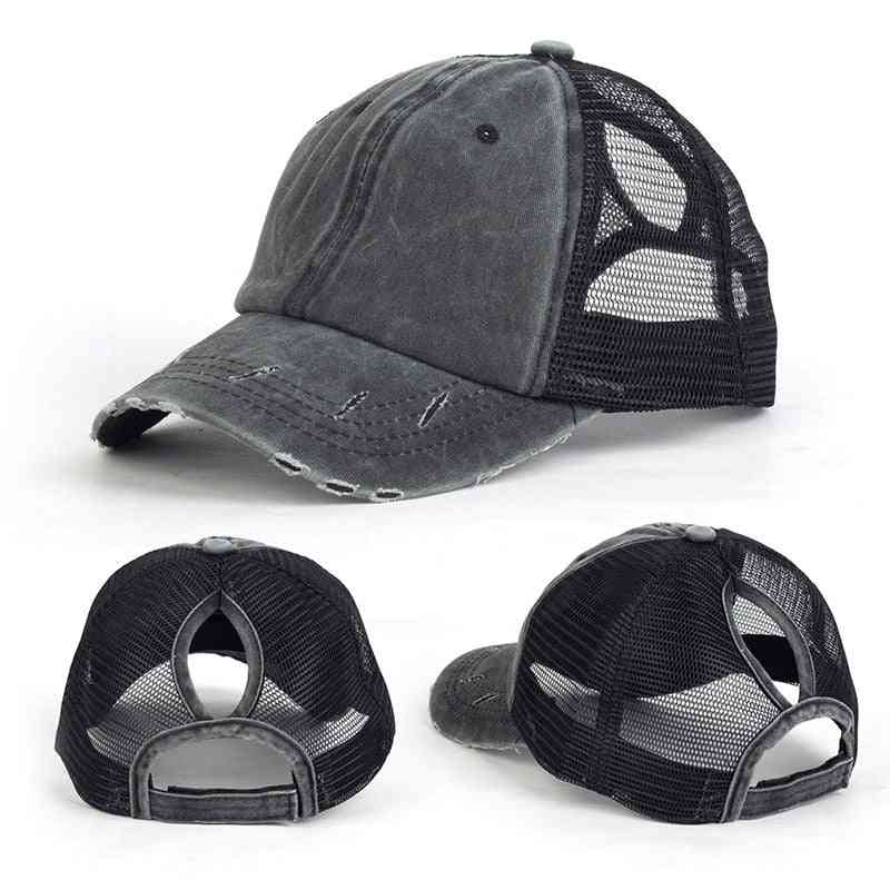 Casual Ponytail Baseball Cap Women Adjustable Sequins Caps Summer Hats Hiking