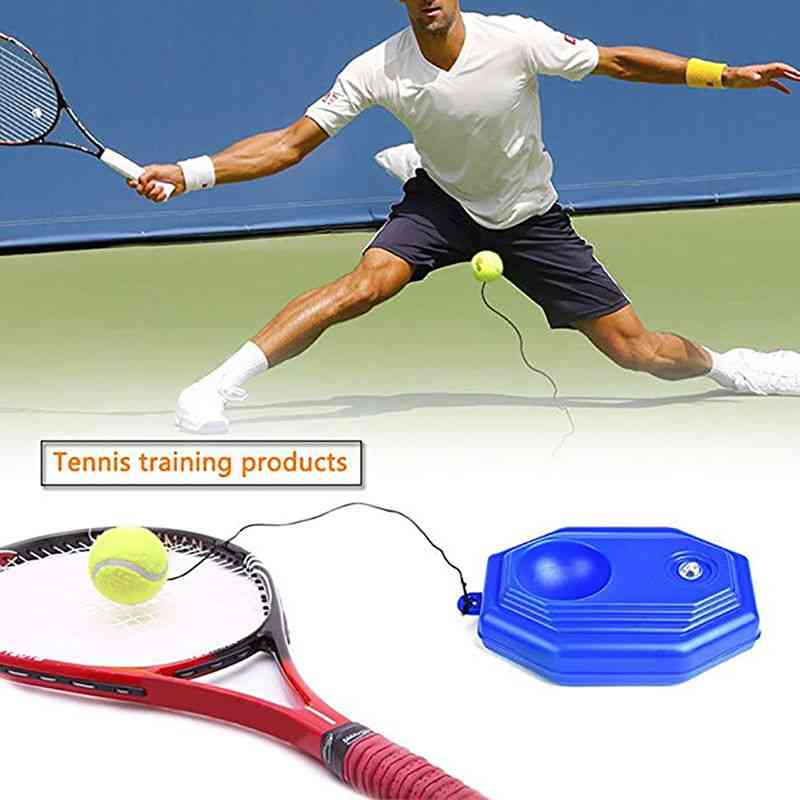 Tennis forniture aiuti per l'allenamento palla autoapprendimento strumento di pratica del giocatore di battiscopa (blu)