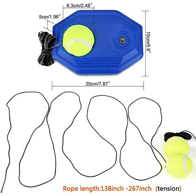 Fournitures de tennis Aides à l'entraînement Balle Auto-apprentissage Plinthe Outil de pratique du joueur (bleu)
