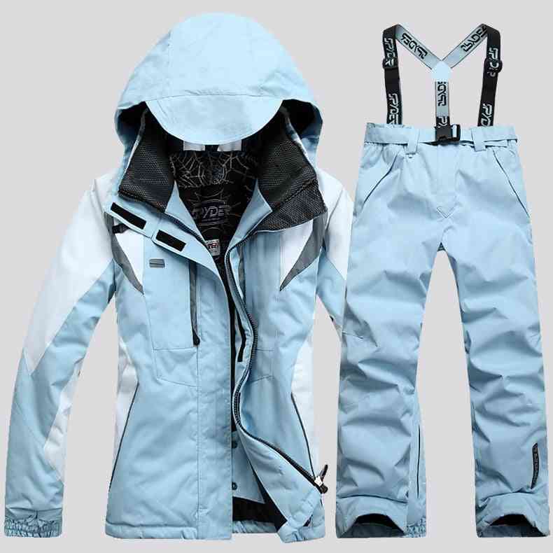 Damskie kurtki zimowe z kapturem, ciepłe damskie wiatroodporne kurtki / spodnie garnitury