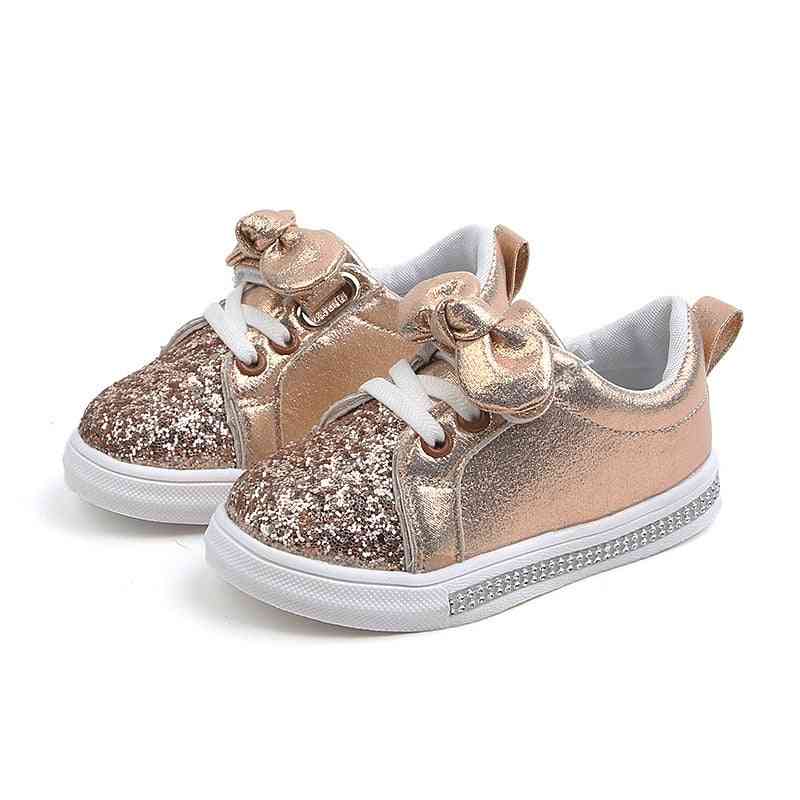 Baby Sequins Bowknot Crystal Run Sport Sneakers Shoes For
