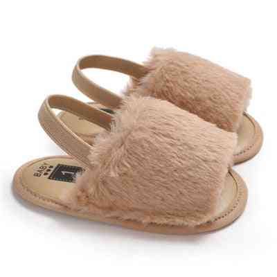 Zapatos de cuna de suela suave para bebé recién nacido, sandalias de verano de piel esponjosa linda