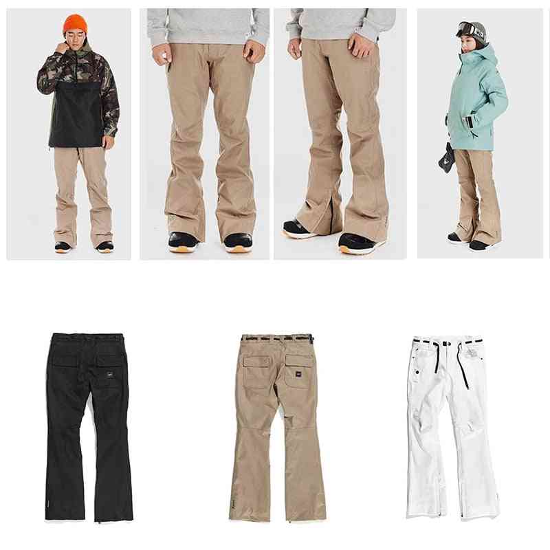 Men And Women Waterproof Mountain Ski Suit Pants With Bib Multi-pockets Tights