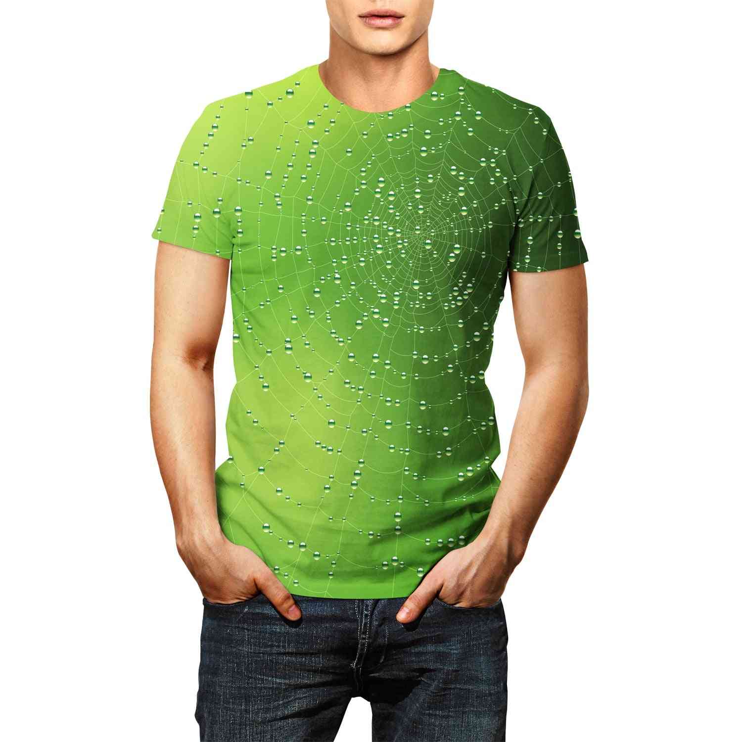 Bărbați tipărire 3d picături de apă tricou vara mânecă scurtă