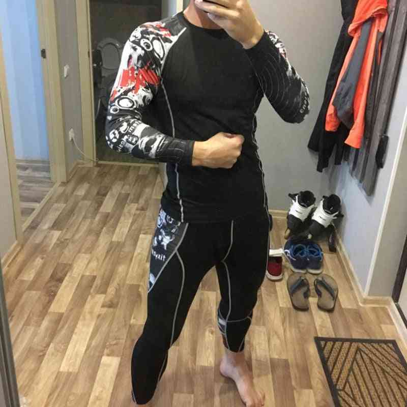 High-quality Men's Thermal Underwear Set, Gym Quick-drying Riding Warm Sport Suit