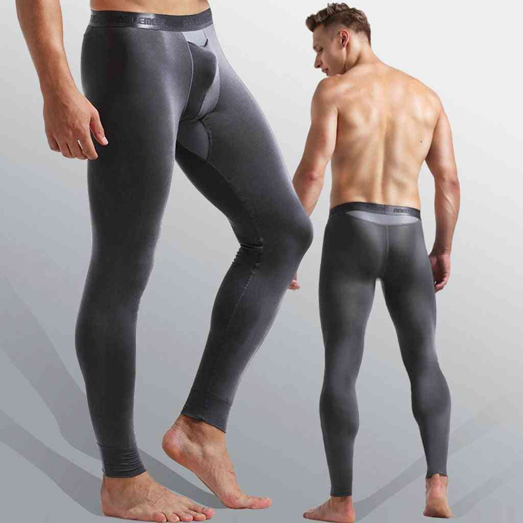 Men Sexy Stretch Breathe Thermal Bullet Legging Separation Slim Long Pants Joggers Streetwear