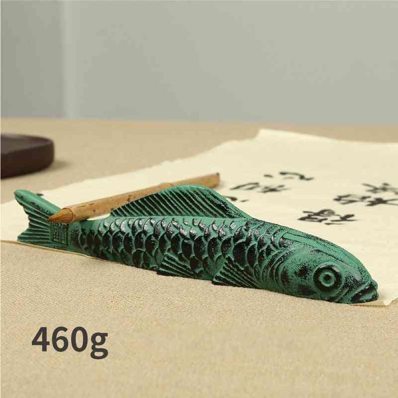 Cute Metal Portable Vintage-ink Painting-paperweights, Chinese-calligraphy Paperweights Iron Paper Pressing Prop (a)