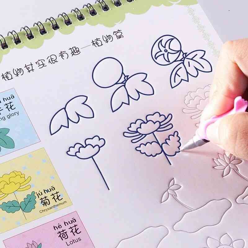 Magic-calligraphy English-handwriting Copybook-set, Preschool Kindergarten Practice