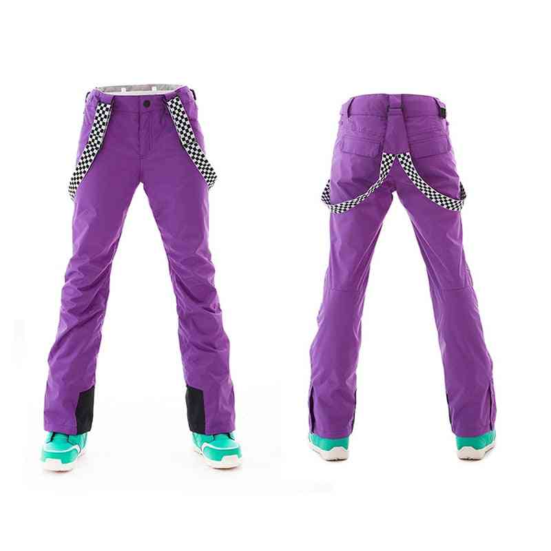 Winter Women's Outdoor Warm Snow Pants With Strap