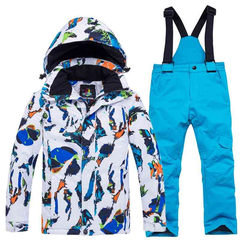 Children Winter, Waterproof Ski Suit Including Jacket And Pants With Strap