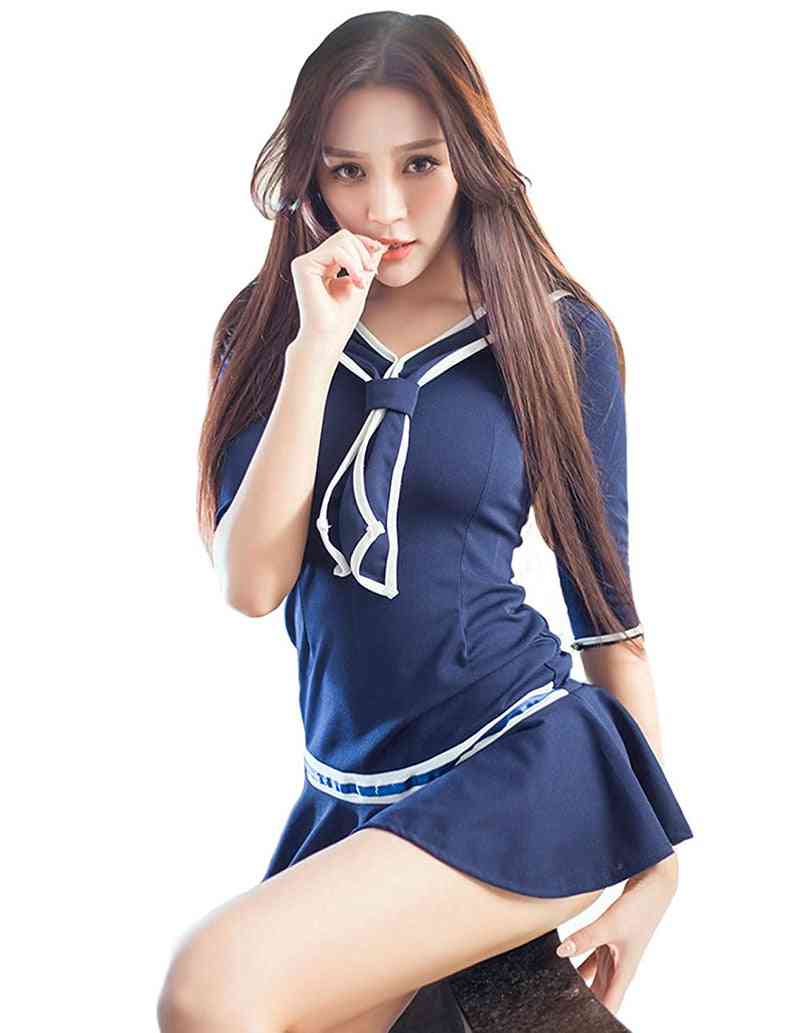 Women's Classic Pleated Mini Dress With Bowknot For Sports