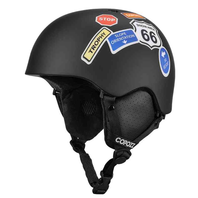 Cartoon Printed, Integrally-molded And Half-covered Sports Ski Helmet