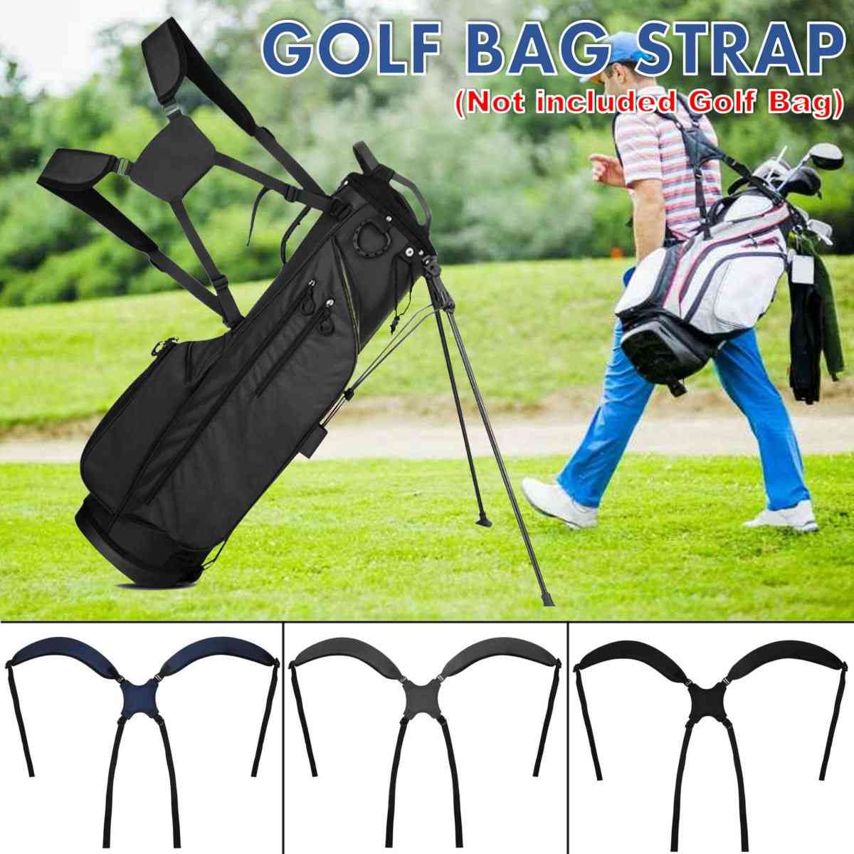 Golf Shoulder Strap Padded For Carry Bag, Foldable/ Adjustable/ Replacement Accessories