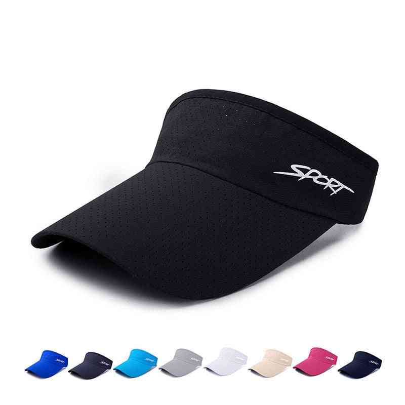 Golfkappe åndbar, hurtigtørrende, justerbar, sports visir hatte til sommer, udendørs