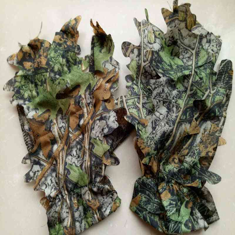 Outdoor Climbing Cycling Maple Leaves Bionic Camouflage Hunting Gloves