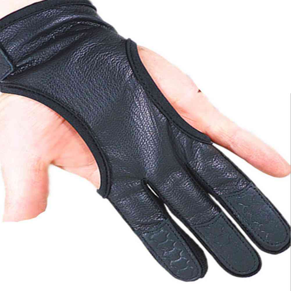 Professioneel boogschietleer, handschoenen met 3 vingers, beschermende handbescherming voor de jacht