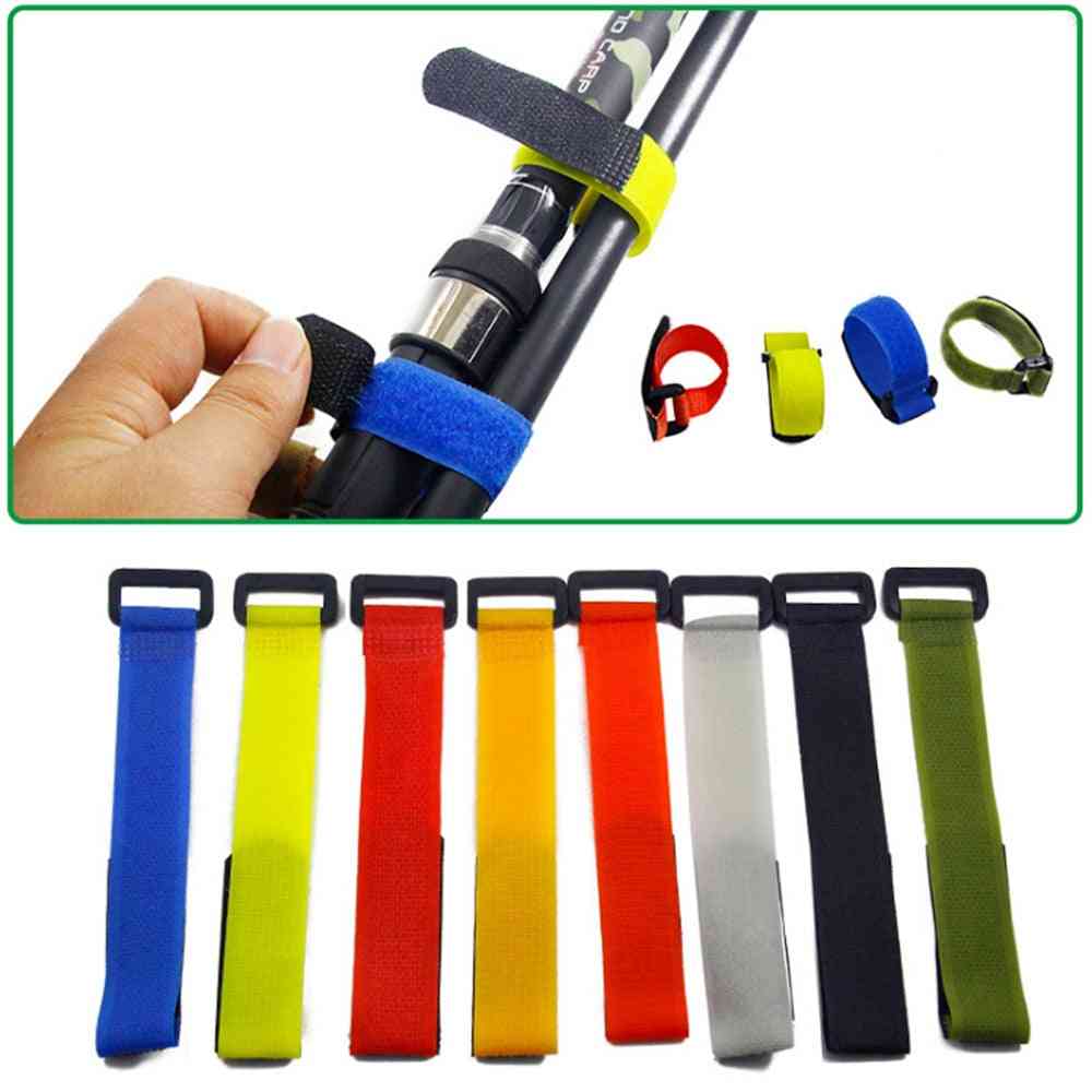 Reusable Fishing Rod Tie Holder Strap, Suspenders Fastener Hook, Belt Tackle Accessories