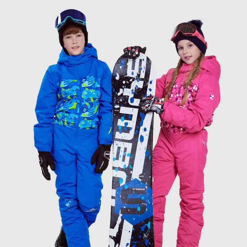 Conjuntos de esquí con capucha impermeable y cortavientos para niños