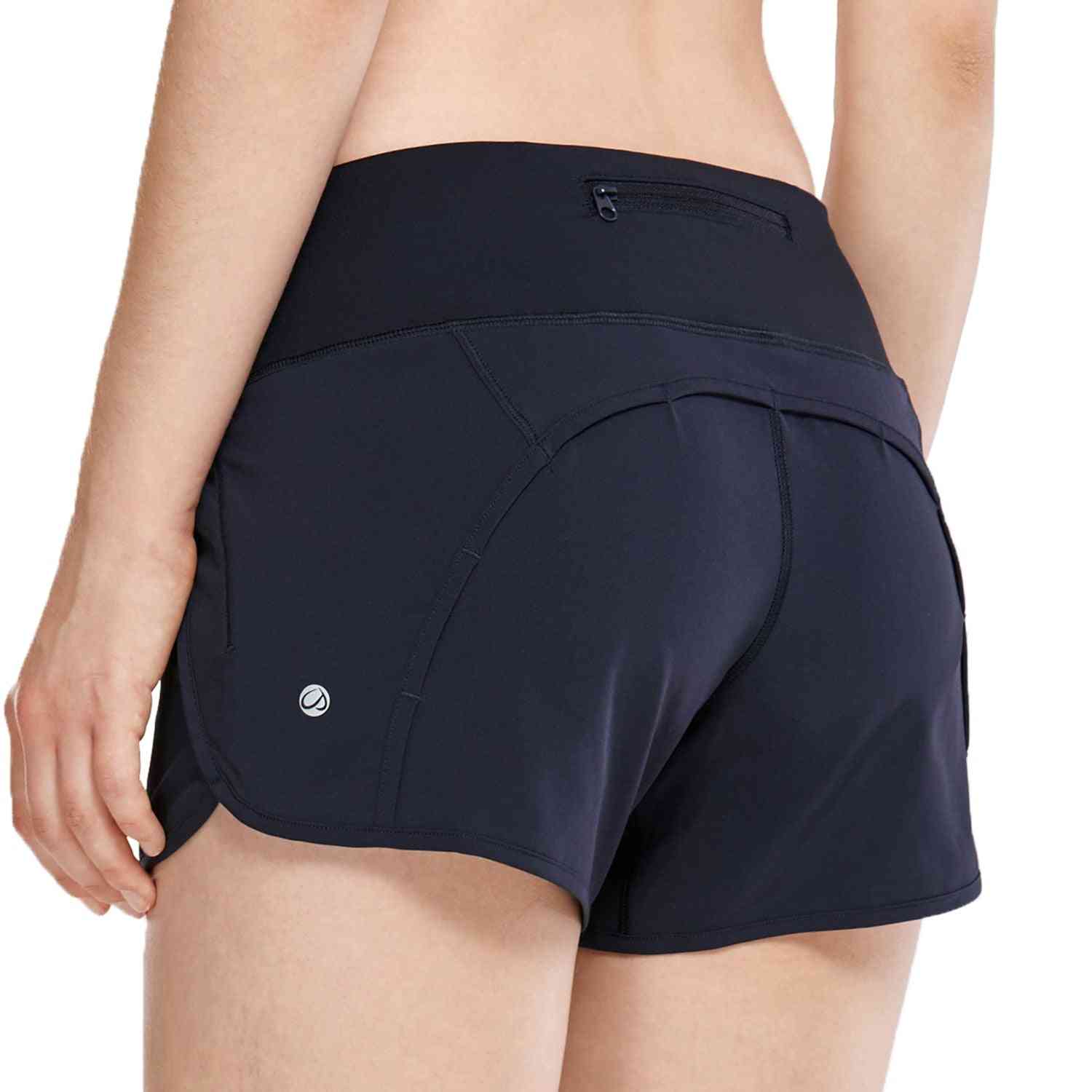 Women's Athletic, Workout, Sports Shorts With Zip Pocket